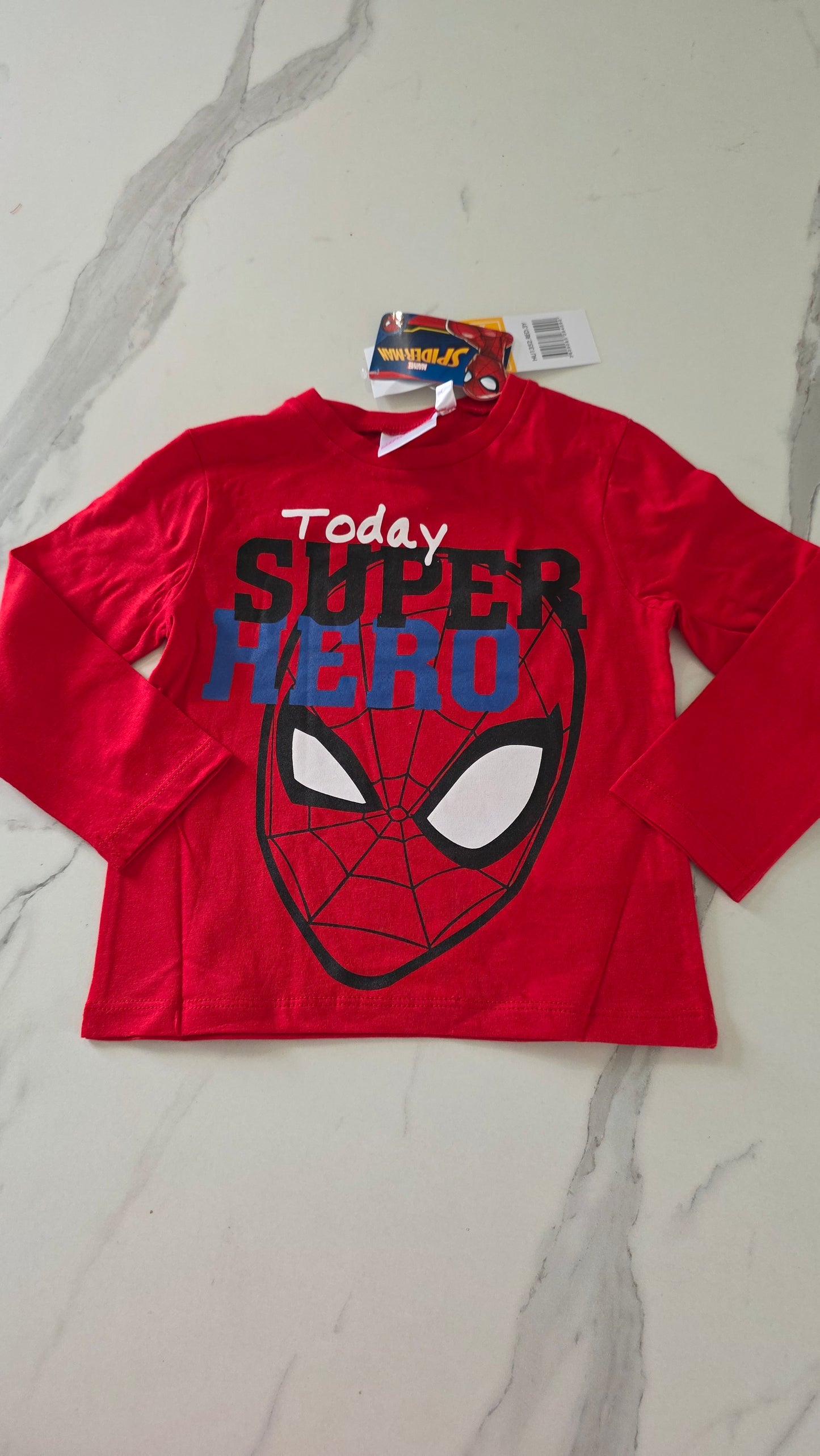 Manche longue spiderman rouge