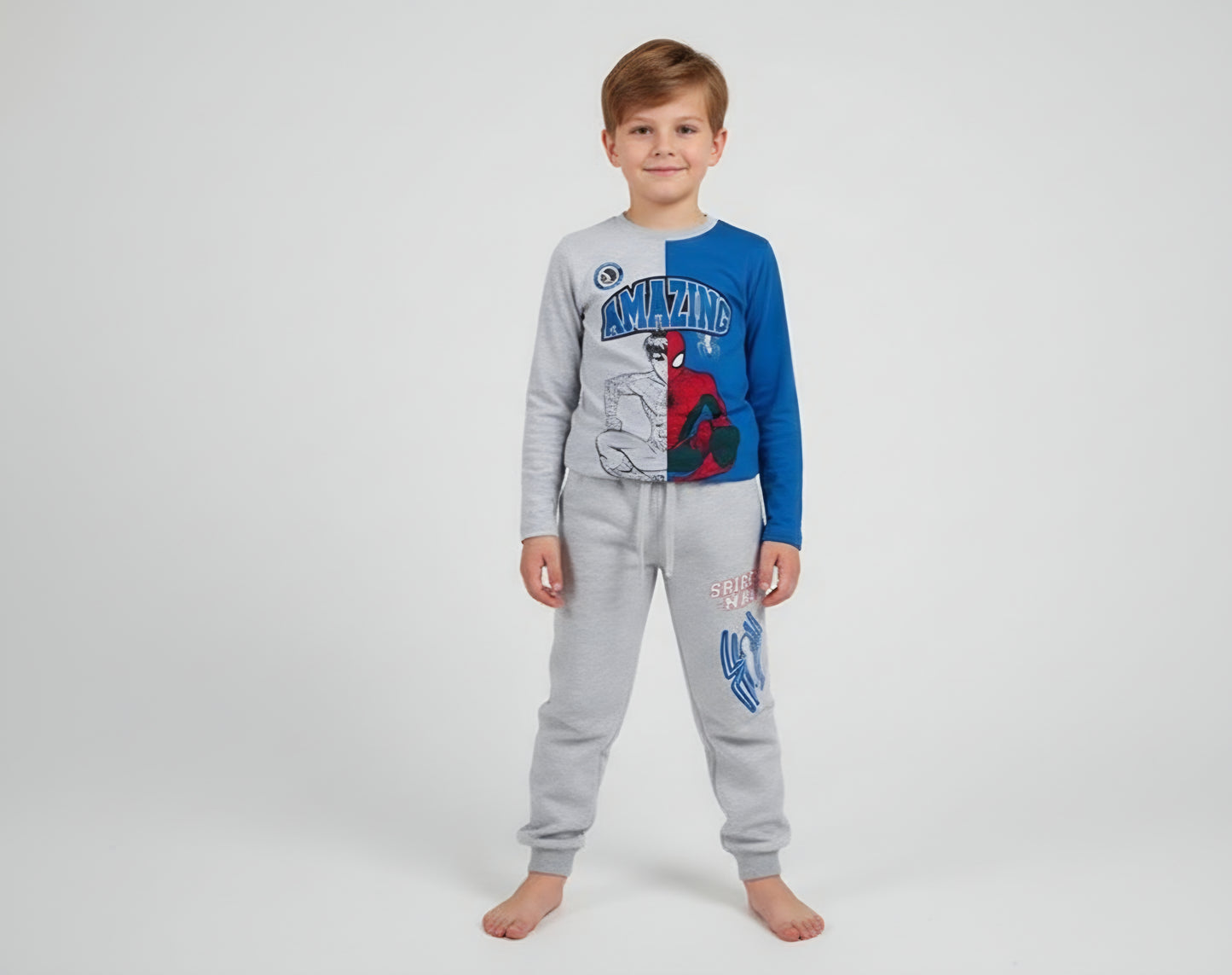 Ensemble spiderman bleu gris