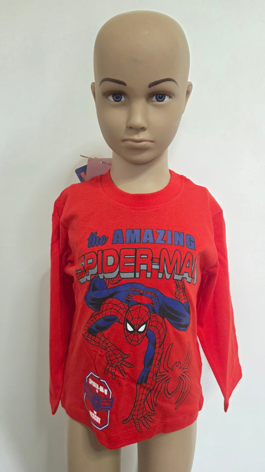 Manche longue spiderman rouge