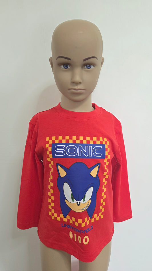 Manche longue sonic rouge