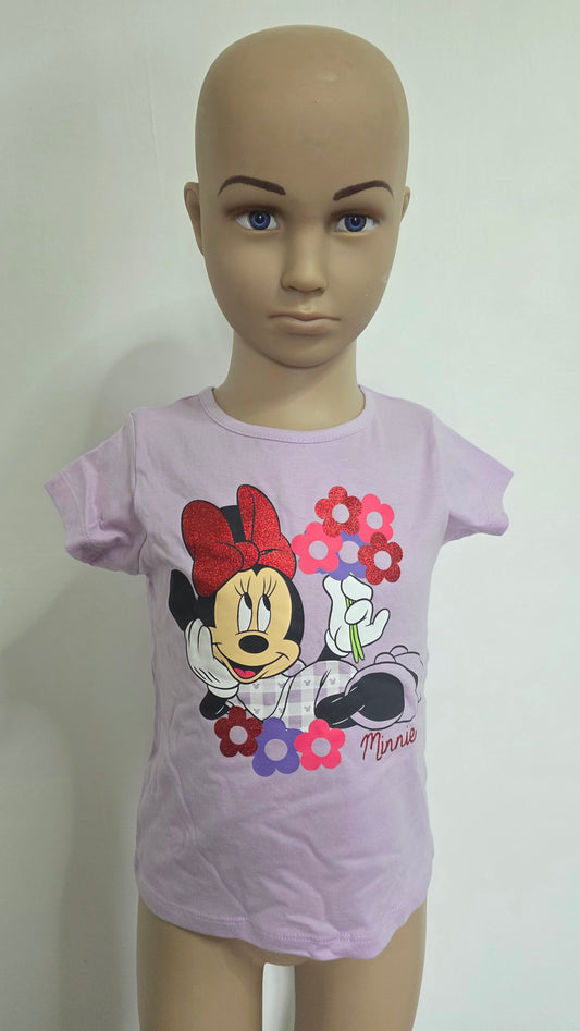 T-shirt minnie fleur violet