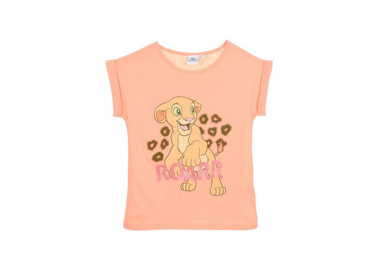 T-shirt roi lion corail