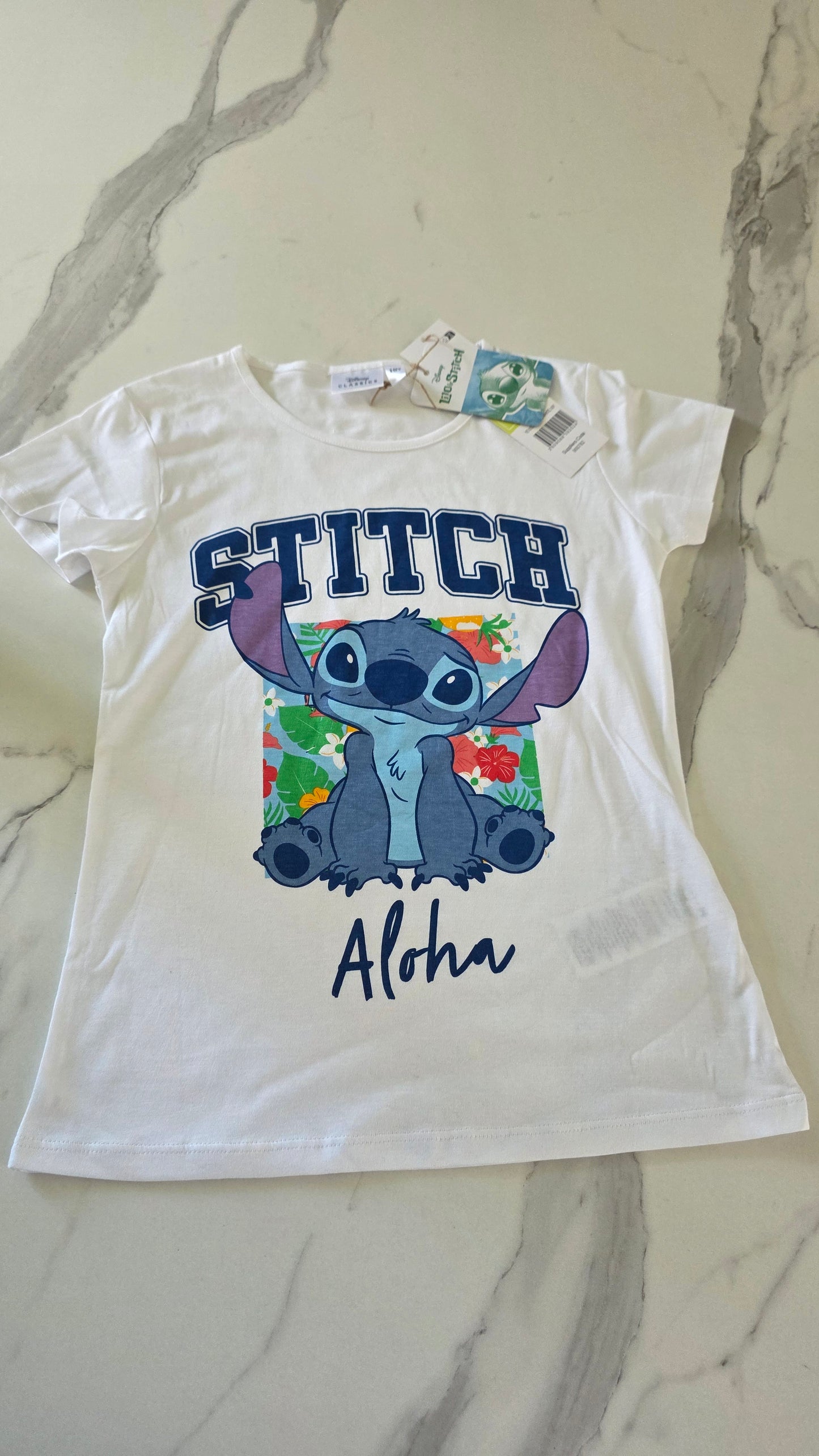 T-shirt stitch blanc