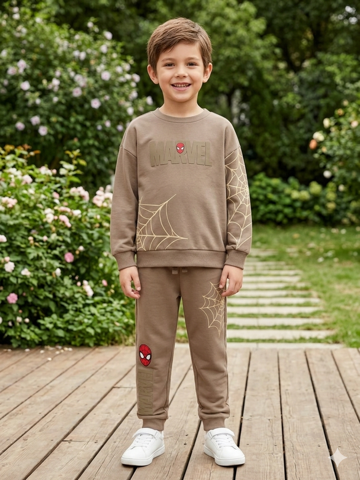 Ensemble spiderman marron