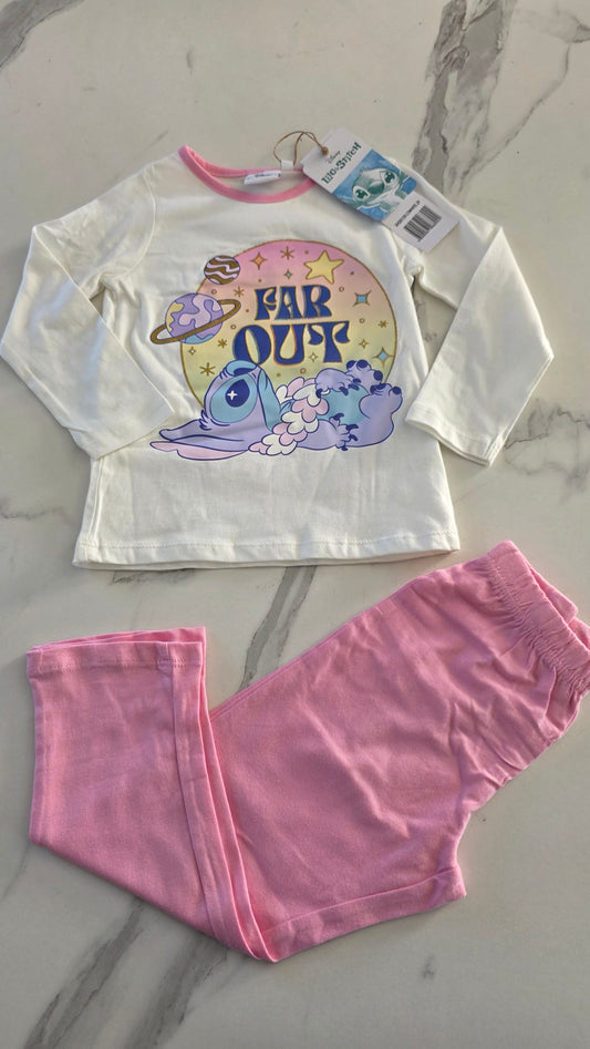 Pyjama stitch blanc et rose