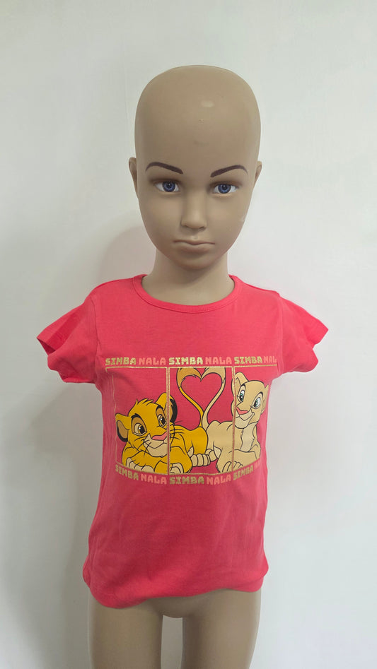 T-shirt roi lion corail