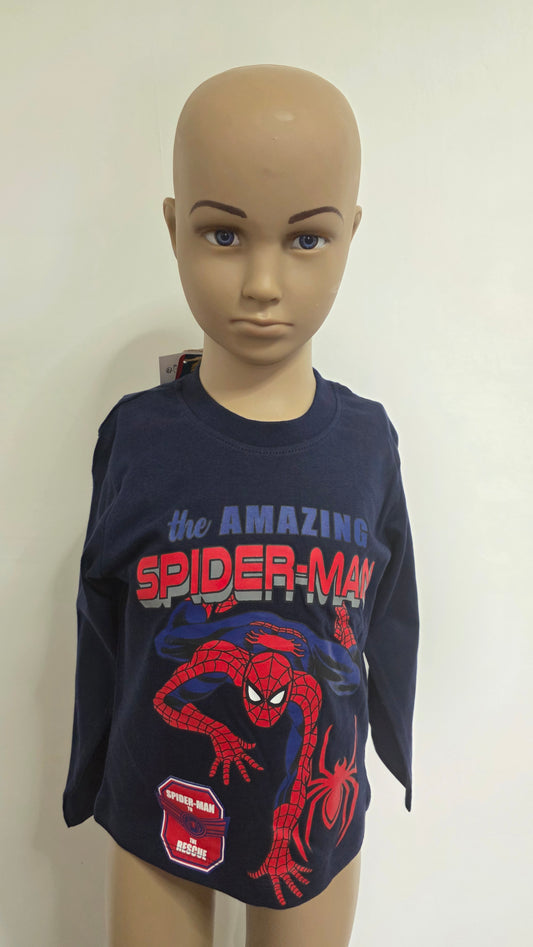 Manche longue spiderman bleu marine